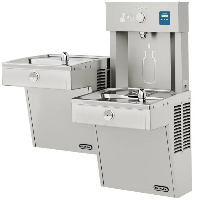 VRCTLDDWSK Elkay ezH2O®  Vandal-Resistant Bottle Filling Station & Bi-Level Cooler Non-Filtered Non-Refrigerated Stainless