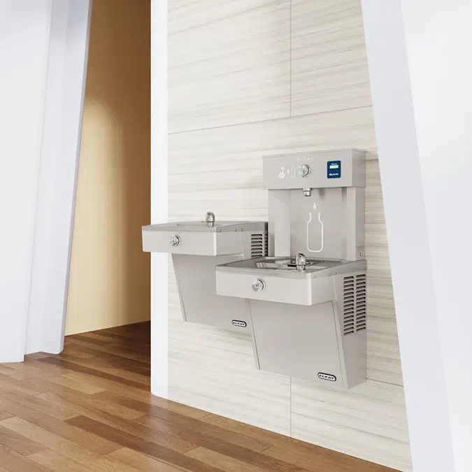 VRCTLDDWSK Elkay ezH2O®  Vandal-Resistant Bottle Filling Station & Bi-Level Cooler Non-Filtered Non-Refrigerated Stainless