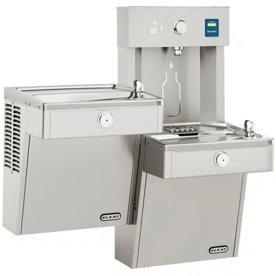 Image for VRCTLDDWSK Elkay ezH2O®  Vandal-Resistant Bottle Filling Station & Bi-Level Cooler Non-Filtered Non-Refrigerated Stainless