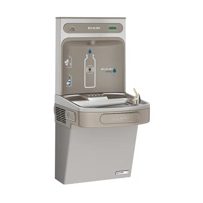 LZSG8WSLK Elkay ezH2O Bottle Filling Station & Single ADA Cooler, High Efficiency Filtered Refrigerated Light Gray