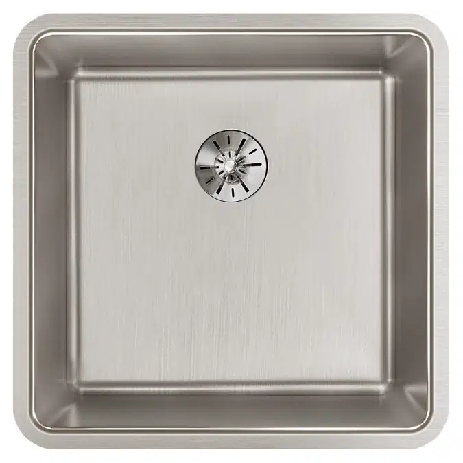 ELUHH1616TPD Lustertone Iconix® 16 Gauge Stainless Steel 18-1/2" x 18-1/2" x 9" Single Bowl Undermount Sink with Perfect Drain®