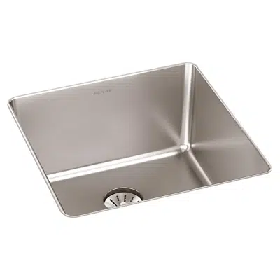 Image pour ELUHH1616TPD Lustertone Iconix® 16 Gauge Stainless Steel 18-1/2" x 18-1/2" x 9" Single Bowl Undermount Sink with Perfect Drain®