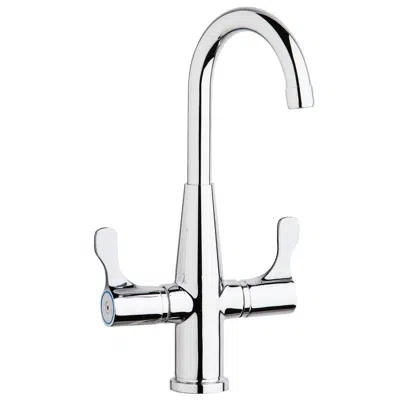 Image for LKD2223CElkay Single Hole Deck Mount Faucet with Gooseneck Spout Twin Lever Handles Chrome