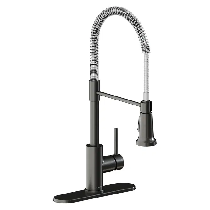 LKAV2061BKCR Elkay Avado® Single Hole Kitchen Faucet with Semi-professional Spout and Lever Handle Black Stainless and Chrome