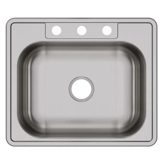 D12521_5_MR2 Dayton® Stainless Steel 25" x 21-1/4" x 6-9/16" Single Bowl Drop-in Sink