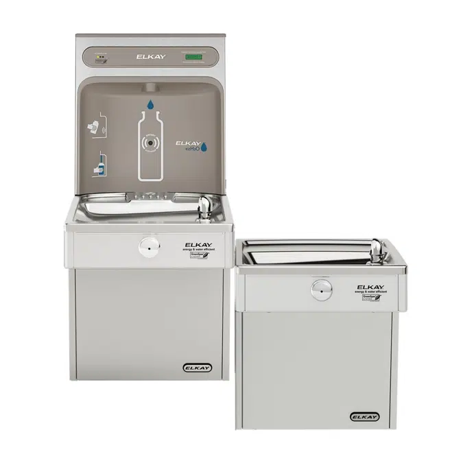 LVRCGRNTL8WSK Elkay ezH2O®  Bottle Filling Station & Bi-Level High Efficiency Vandal-Resistant Cooler Filtered Refrigerated Stainless