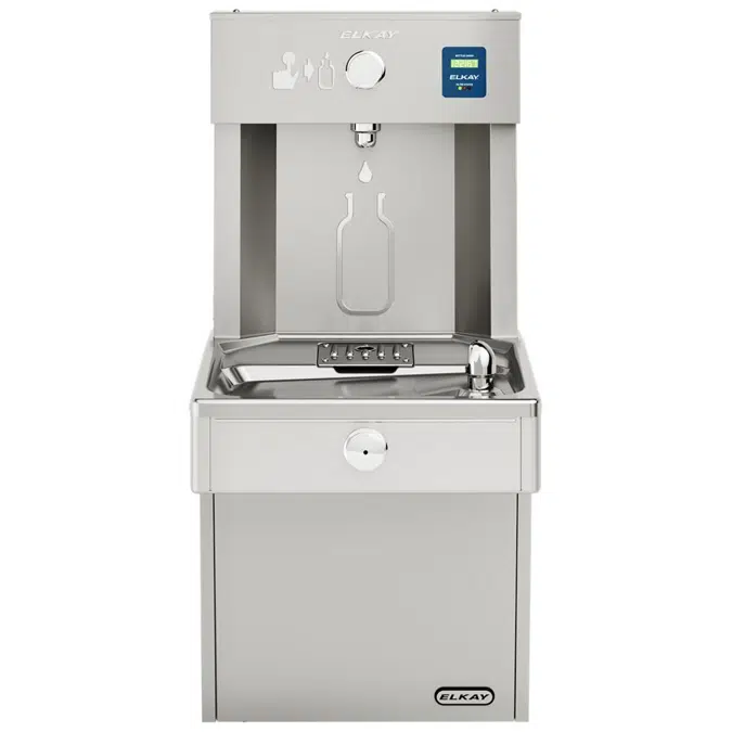 LVRCDWSK ezH2O®  Vandal-Resistant Bottle Filling Station & Single Cooler Filtered Non-Refrigerated Stainless