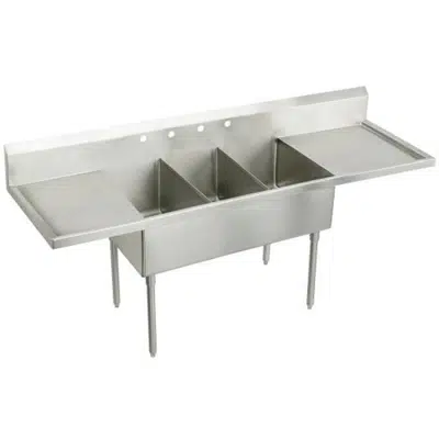 Immagine per Elkay Weldbilt Stainless Steel 120" x 27-1/2" x 14" Floor Mount, Triple Compartment Scullery Sink