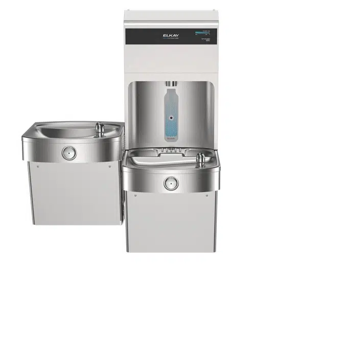 LVRCTLDWSPRO Elkay® Pro Filtration™ VR Bottle Filling Station & Bi-Level ADA Cooler w/ Ultra Capacity Lead Filter - SS