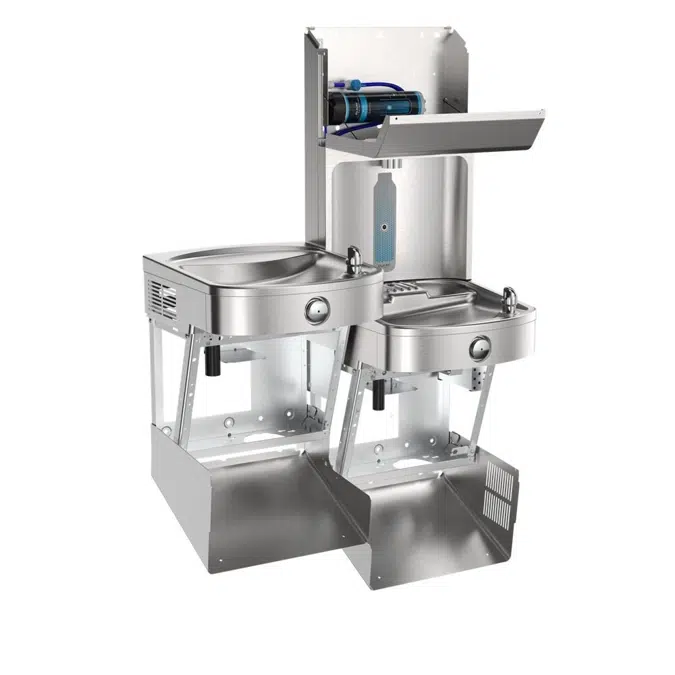 LVRCTLDWSPRO Elkay® Pro Filtration™ VR Bottle Filling Station & Bi-Level ADA Cooler w/ Ultra Capacity Lead Filter - SS