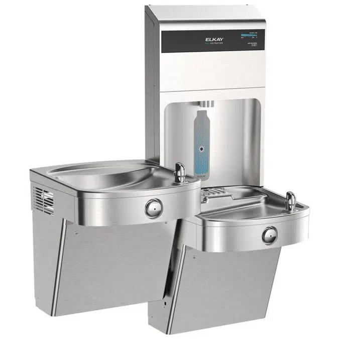 LVRCTLDWSPRO Elkay® Pro Filtration™ VR Bottle Filling Station & Bi-Level ADA Cooler w/ Ultra Capacity Lead Filter - SS