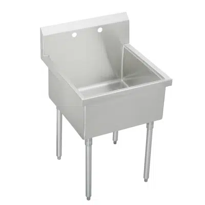 画像 WNSF81242 Elkay Weldbilt® Stainless Steel 27" x 27-1/2" x 14" Floor Mount Single Compartment Scullery Sink