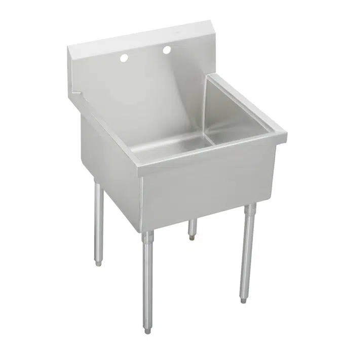 Elkay Weldbilt Stainless Steel 27" x 27-1/2" x 14" Floor Mount, Single Compartment Scullery Sink