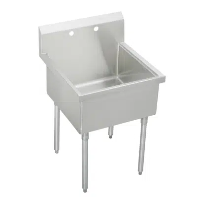 Image for WNSF81242 Elkay Weldbilt® Stainless Steel 27" x 27-1/2" x 14" Floor Mount Single Compartment 2-Hole Scullery Sink