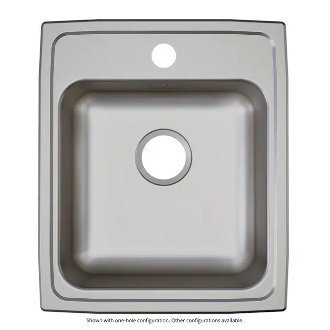 LRAD1720552 Elkay Lustertone® Classic Stainless Steel 17" x 20" x 5-1/2" 2-Hole Single Bowl Drop-in ADA Sink