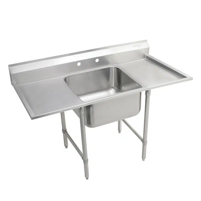 Elkay Rigidbilt Stainless Steel 33" x 29-3/4" x 12-3/4" Floor Mount, Single Compartment Scullery Sink w/ Drainboard