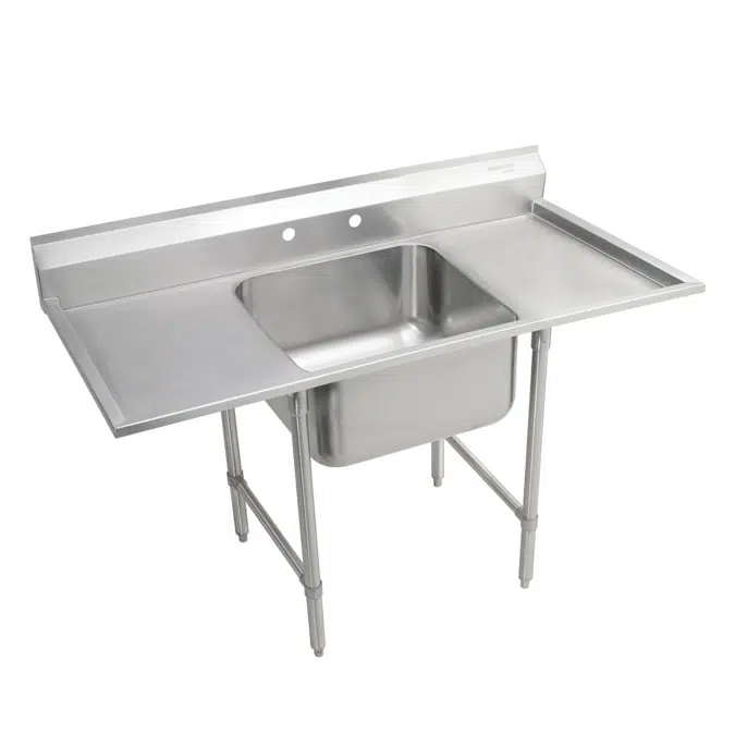 RNSF8124LR2 Elkay Rigidbilt® Stainless Steel 63" x 29-3/4" x 12-3/4" Floor Mount Single Compartment Scullery Sink w/ Drainboard
