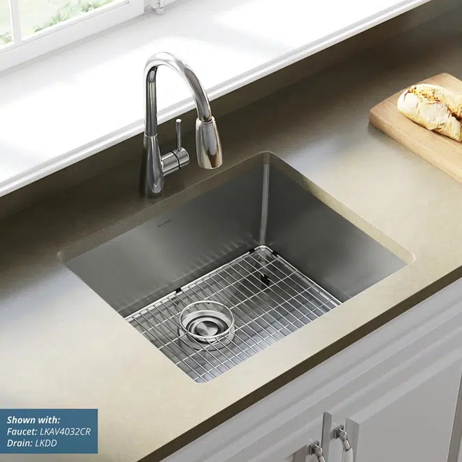 ECTRU21179TC Elkay Crosstown® 18 Gauge Stainless Steel 22-1/2" x 18-1/2" x 9" Single Bowl Undermount Sink Kit