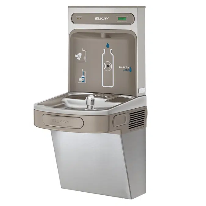 LZSDWSVRSK_LK ezH2O®  Bottle Filling Station with Single ADA Vandal-Resistant Cooler Filtered Non-Refrigerated Stainless
