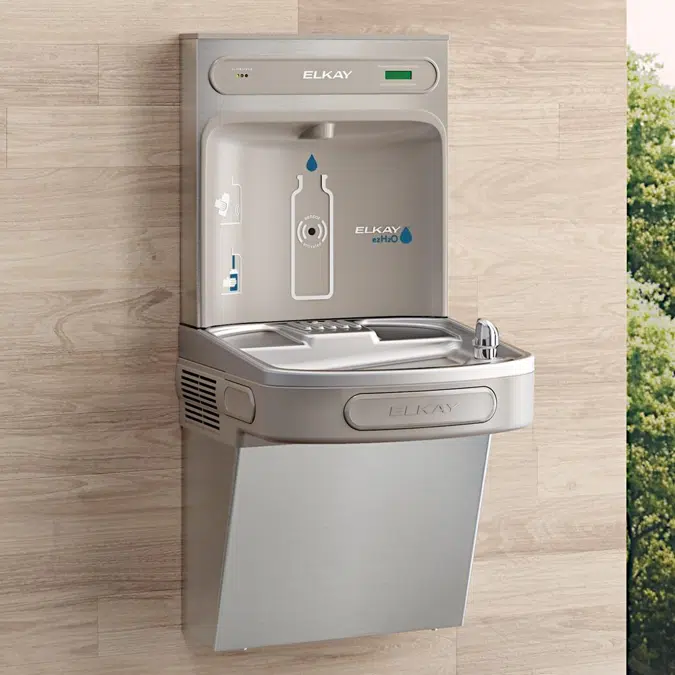 LZSDWSVRSK_LK ezH2O®  Bottle Filling Station with Single ADA Vandal-Resistant Cooler Filtered Non-Refrigerated Stainless