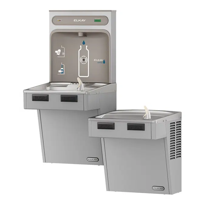 LMABFTL8WSLK Elkay ezH2O®  Bottle Filling Station with Mechanically Activated Bi-Level ADA Cooler Filtered Refrigerated Light Gray