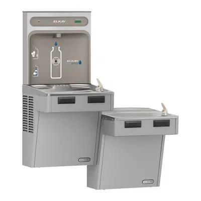 Image for LMABFTL8WSLK Elkay ezH2O®  Bottle Filling Station with Mechanically Activated Bi-Level ADA Cooler Filtered Refrigerated Light Gray