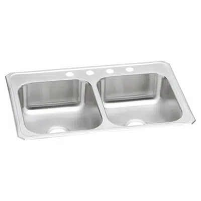 Image for CR33221_4 Celebrity® Stainless Steel 33" x 22" x 7" Equal Double Bowl Drop-in Sink