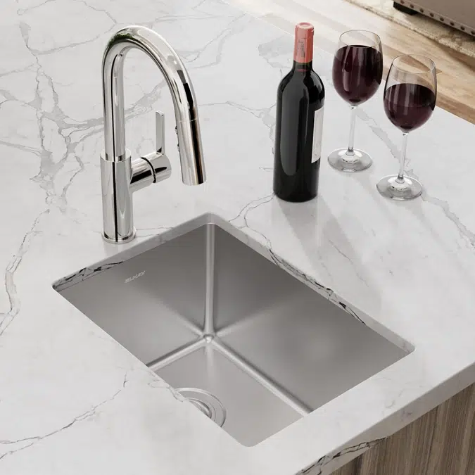 ECTRU12179TFCC Elkay Crosstown® 18 Gauge Stainless Steel 13-1/2" x 18-1/2" x 9" Single Bowl Undermount Bar Sink & Faucet Kit with Drain