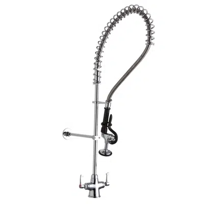 Obrázek pro Single Hole Concealed Deck Mount Faucet 44in Flexible Hose w/1.2 GPM Spray Head 2" Lever Handles 1.2 GPM Spray Head