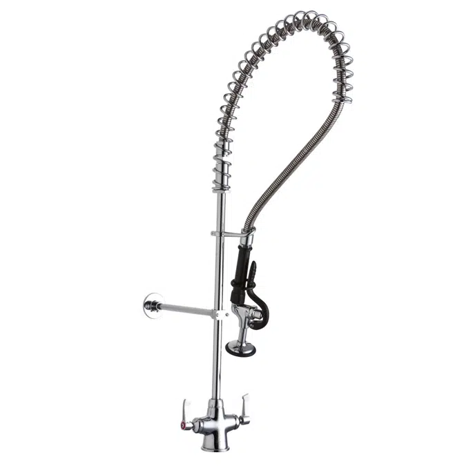 Single Hole Concealed Deck Mount Faucet 44in Flexible Hose w/1.2 GPM Spray Head 2" Lever Handles 1.2 GPM Spray Head