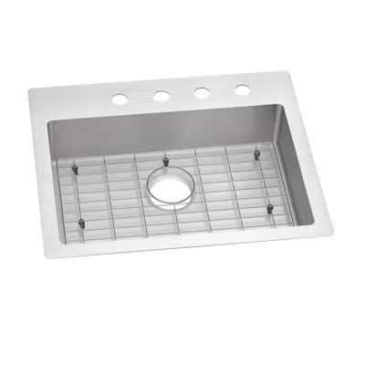 изображение для ECTSRAD25226TBG1_5 Crosstown® 18 Gauge Stainless Steel 25" x 22" x 6" Single Bowl Dual Mount ADA Sink Kit