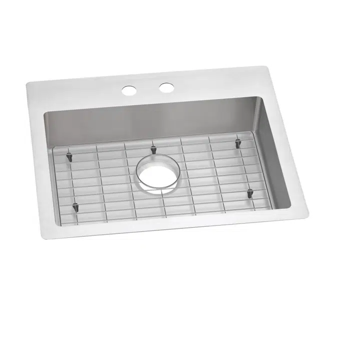 ECTSRAD25226TBG1_5 Crosstown® 18 Gauge Stainless Steel 25" x 22" x 6" Single Bowl Dual Mount ADA Sink Kit