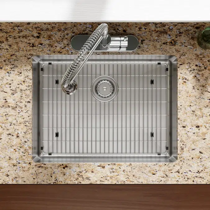 ECTSRAD25226TBG1_5 Crosstown® 18 Gauge Stainless Steel 25" x 22" x 6" Single Bowl Dual Mount ADA Sink Kit
