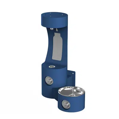 kép a termékről - LK4408BFEVG_BLU_BLK_GRY Outdoor ezH2O®  Bottle Filling Station Wall Mount with Single Fountain Non-Filtered Non-Refrigerated