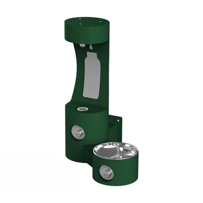 LK4408BFEVG_BLU_BLK_GRY Outdoor ezH2O®  Bottle Filling Station Wall Mount with Single Fountain Non-Filtered Non-Refrigerated