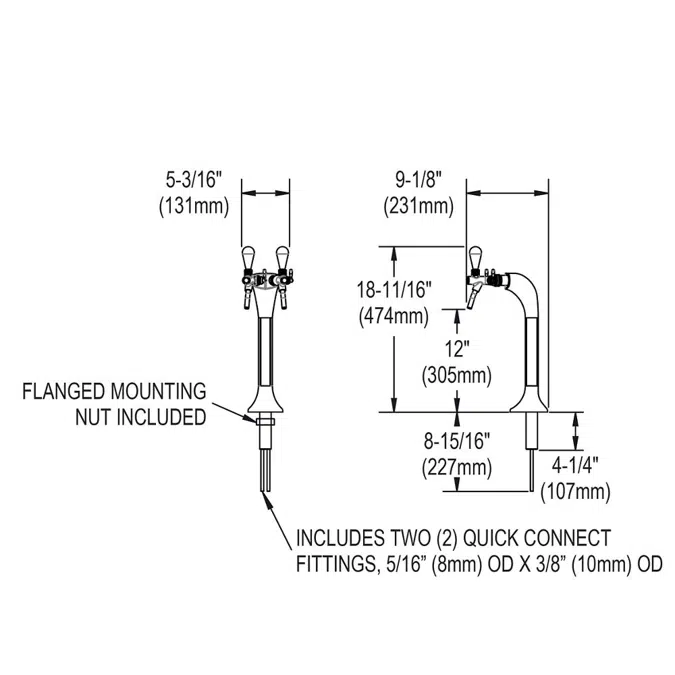 DSC2K Elkay® Column Tap Water Dispenser Stainless Steel