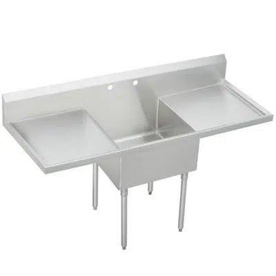 Image pour Elkay Weldbilt Stainless Steel 72" x 27-1/2" x 14" Floor Mount, Single Compartment Scullery Sink with Drainboard