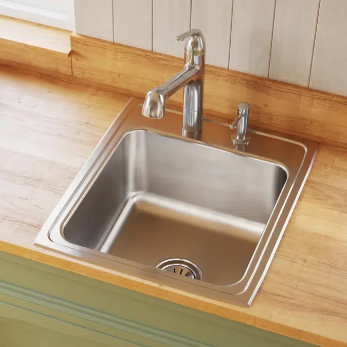 DLR2022101 Elkay Lustertone® Classic Stainless Steel 19-1/2" x 22" x 10-1/8" 1-Hole Single Bowl Drop-in Sink