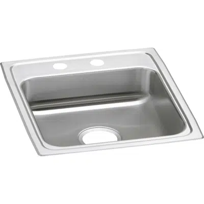 LRAD1720602 Elkay Lustertone Classic Stainless Steel 17" x 20" x 6", 2-Hole Single Bowl Drop-in ADA Sink için görüntü