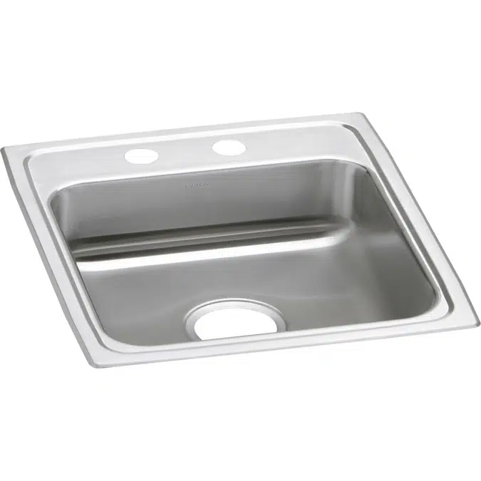 LRAD1720602 Elkay Lustertone Classic Stainless Steel 17" x 20" x 6", 2-Hole Single Bowl Drop-in ADA Sink