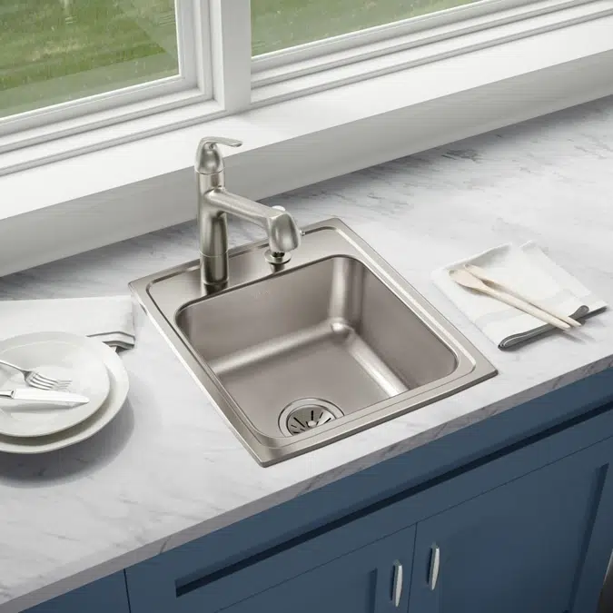 LR17203 Lustertone® Classic Stainless Steel 17" x 20" x 7-5/8" Single Bowl Drop-in Sink