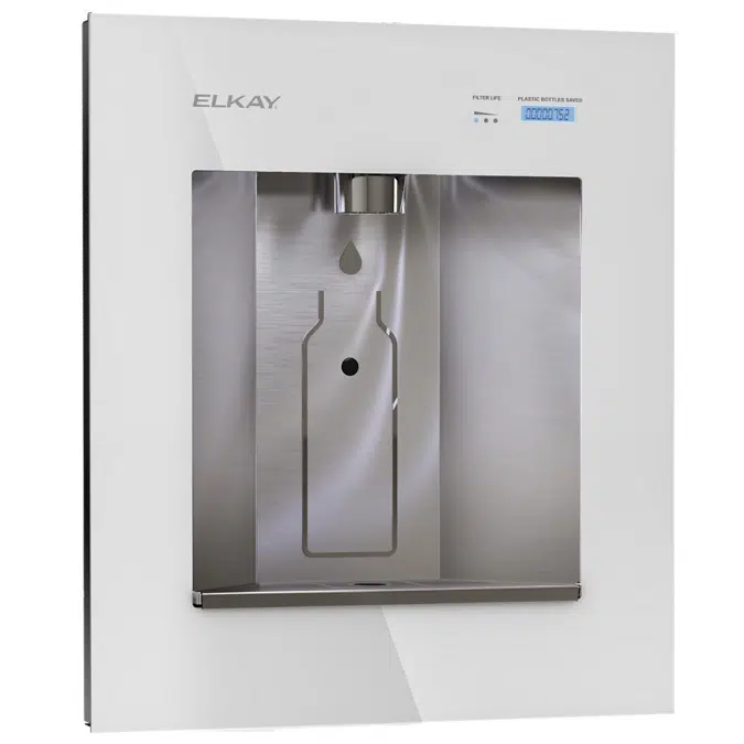 Elkay ezH2O Liv Built-in Filtered Refrigerated Water Dispenser Remote Chiller Aspen White