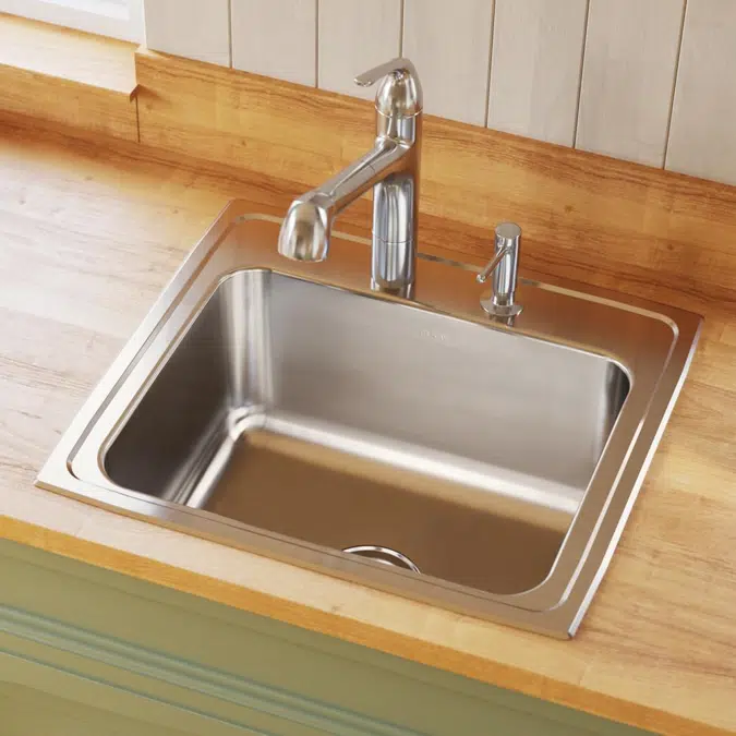 DLR2219101_4_MR2 Lustertone® Classic Stainless Steel 22" x 19-1/2" x 10-1/8" Single Bowl Drop-in Sink