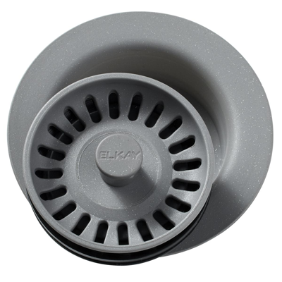 Image for Elkay Polymer 3-1/2" Disposer Flange with Removable Basket Strainer and Rubber Stopper Greystone