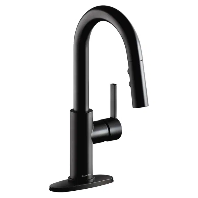LKAV3032_CR_LS_MB_BK Avado® Single Hole Bar Faucet with Pull-down Spray and Lever Handle