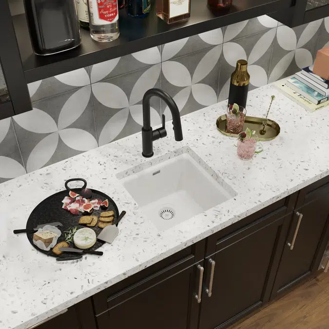 LKAV3032_CR_LS_MB_BK Avado® Single Hole Bar Faucet with Pull-down Spray and Lever Handle