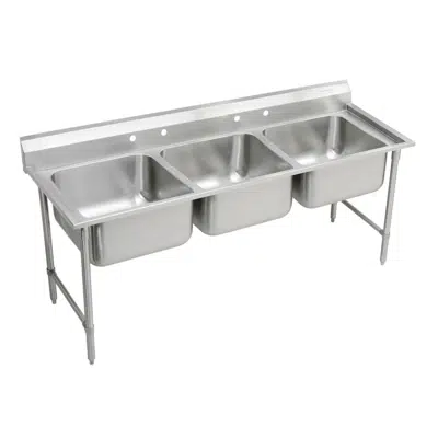 Immagine per RNSF83724 Elkay Rigidbilt® Stainless Steel 85-1/2" x 29-3/4" x 12-3/4" Floor Mount Triple Compartment Scullery Sink