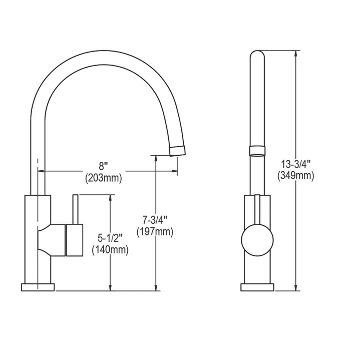 LK7921SSS Allure Single Hole Kitchen Faucet with Lever Handle Satin Stainless Steel
