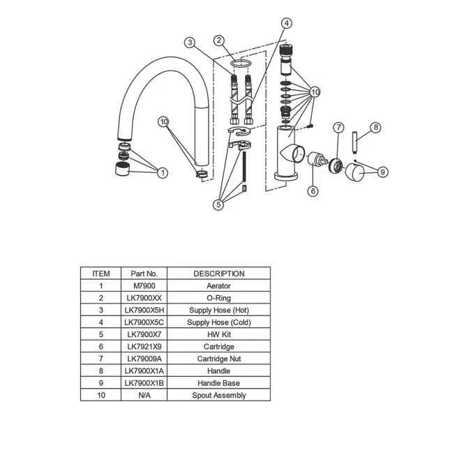 LK7921SSS Allure Single Hole Kitchen Faucet with Lever Handle Satin Stainless Steel
