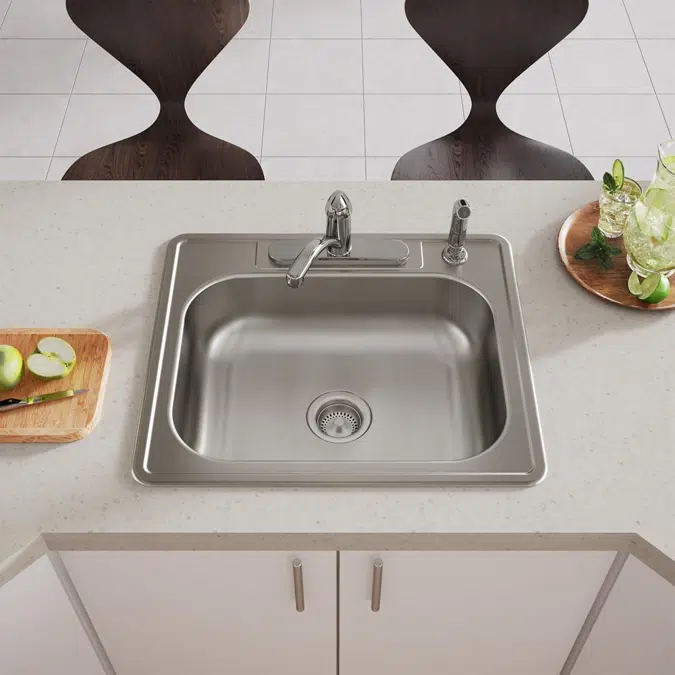 D125211_5_MR2 Dayton® Stainless Steel 25" x 21-1/4" x 6-9/16" Single Bowl Drop-in Sink